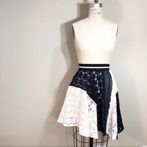 Pieced Mixed Lace Circle Skirt - Sample - Unlined